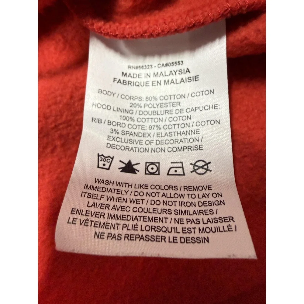 Jordan Hoodie Mens Large Loose Fit Red Fleece Pullover Flight Graphic All Over